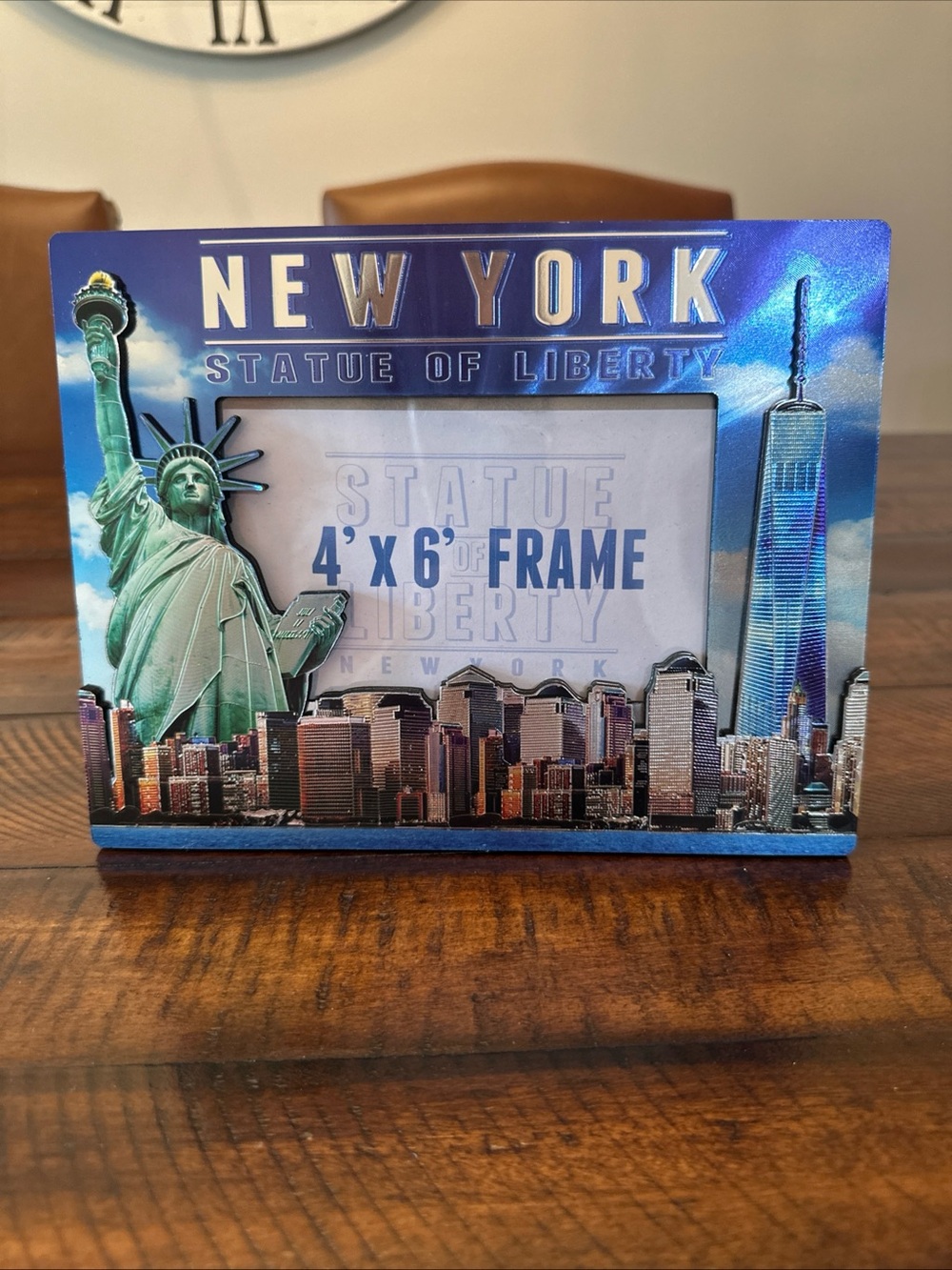 New York Statue of Liberty 4x6 Blue Photo Frame